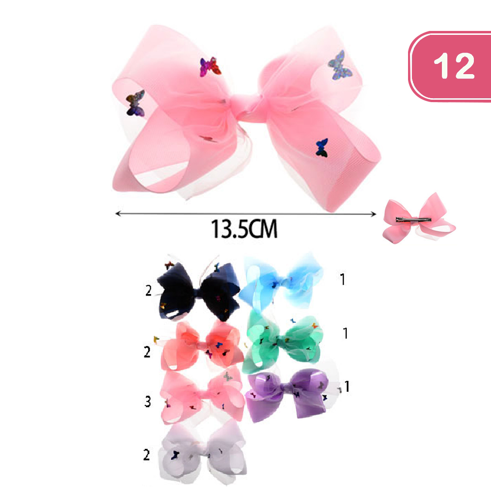 BUTTERFLY HAIR BOW(12 UNITS)