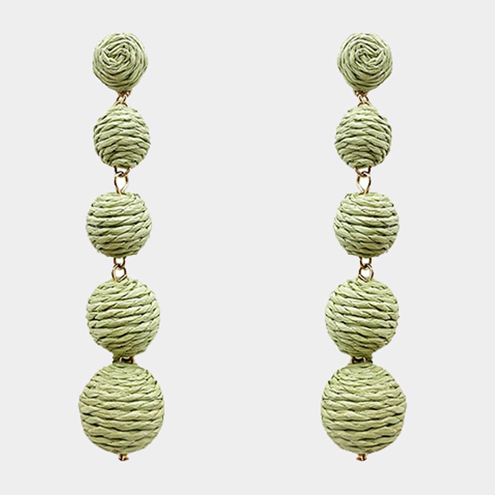 RAFFIA WRAP BALL DROP EARRING