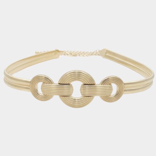 RIBBED TRIO CIRCLE LINK CHAIN BELT