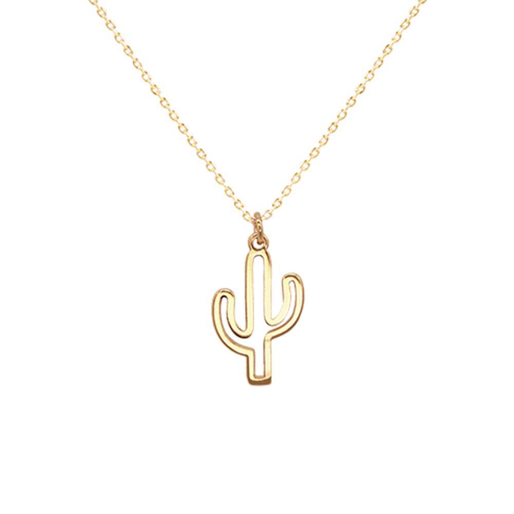 14K GOLD DIPPED CACTUS NECKLACE