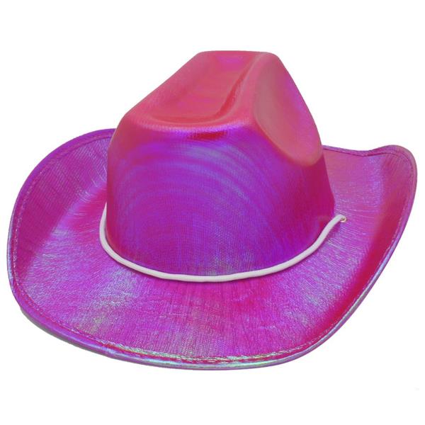 IRIDESCENT COWBOY HAT WITH CHIN STRAP