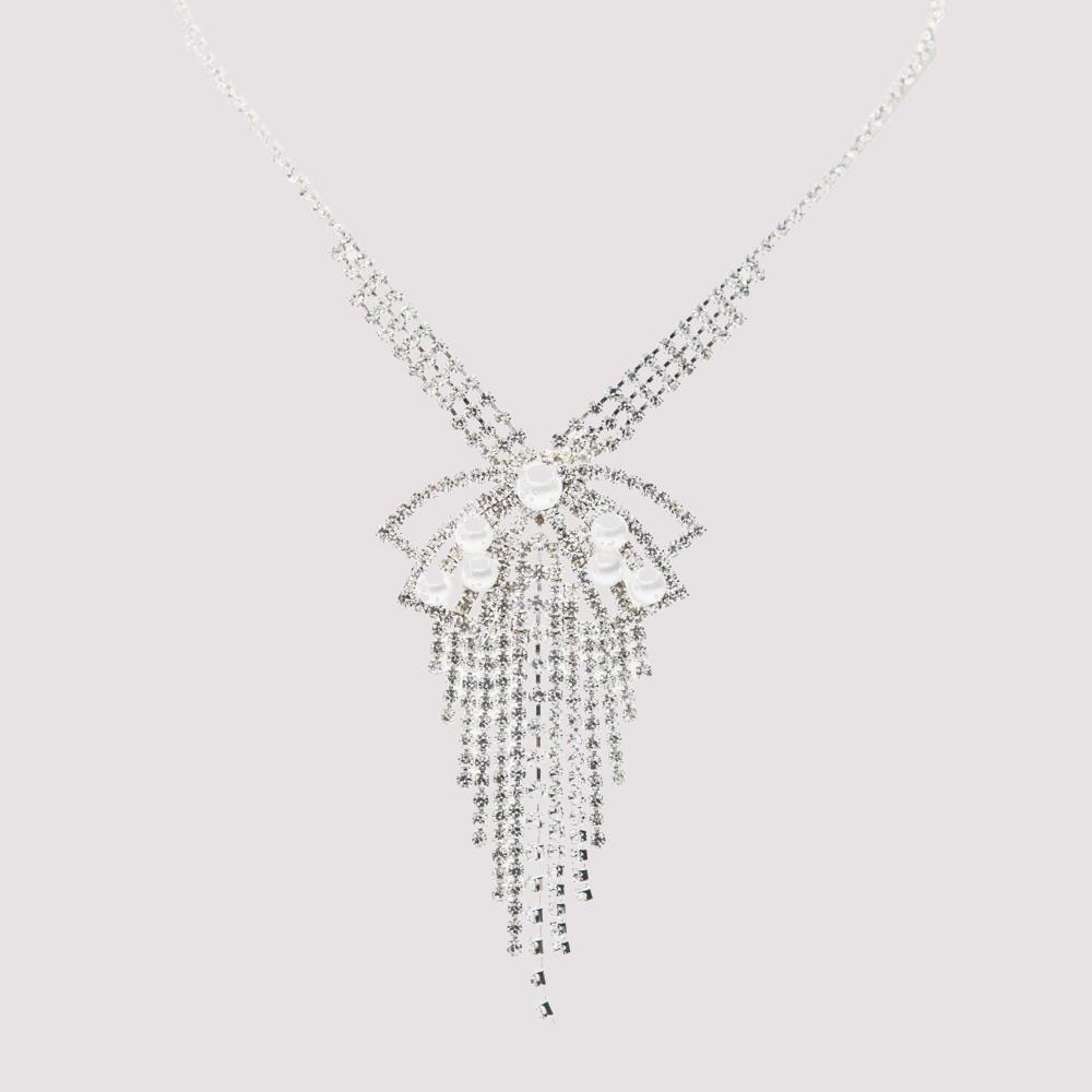 RS PEARL BOW TASSEL NECKLACE