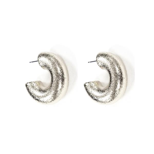COLOR METAL TUBE HOOP EARRING