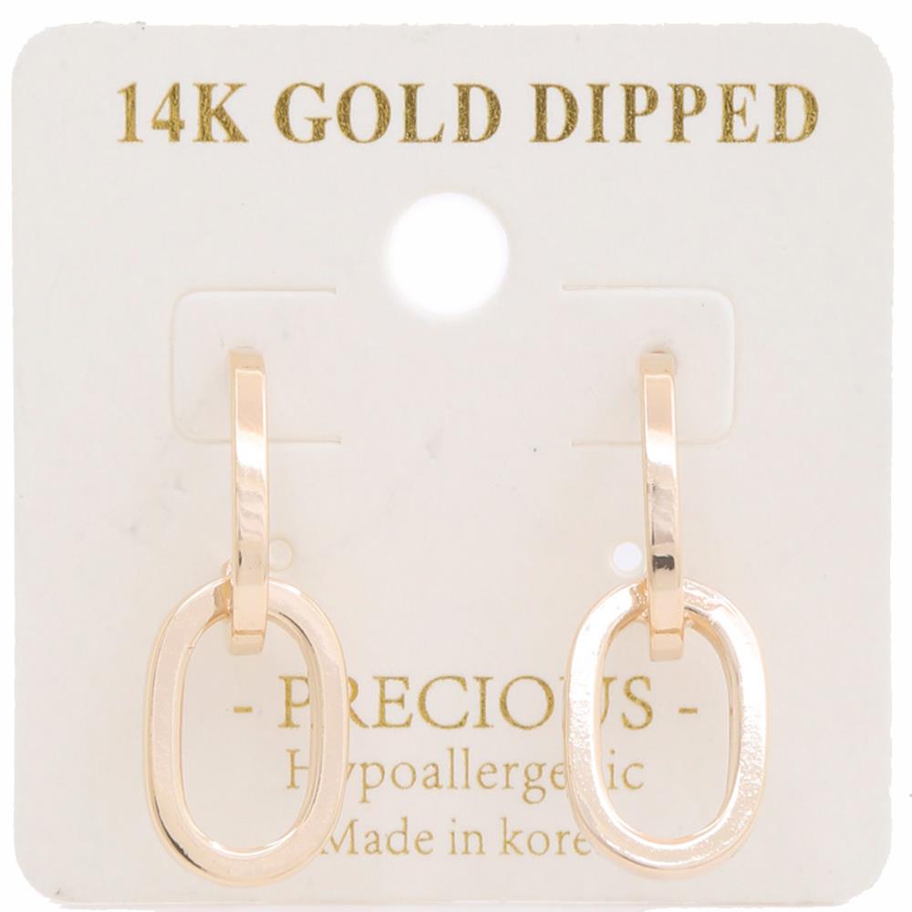DOUBLE OVAL 14K GOLD DIPPED EARRING