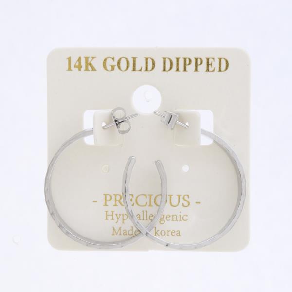 SQUARE EDGE 14K GOLD DIPPED HOOP EARRING