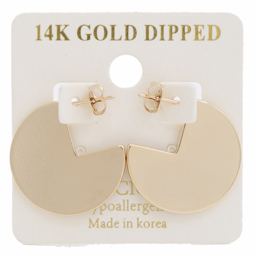 ROUND 14K GOLD DIPPED EARRING