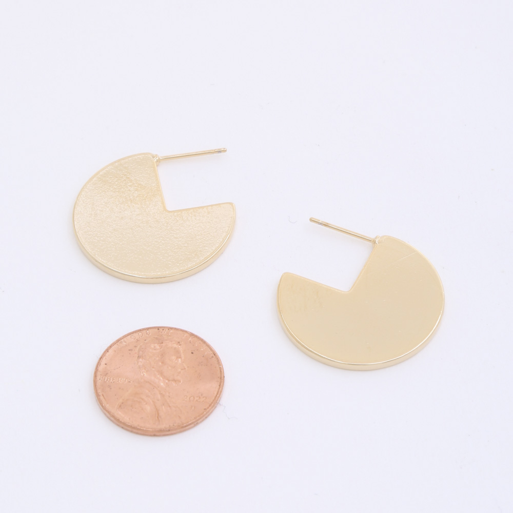 ROUND 14K GOLD DIPPED EARRING