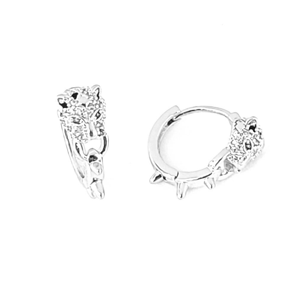 PANTHER CZ HUGGIE HOOP EARRING