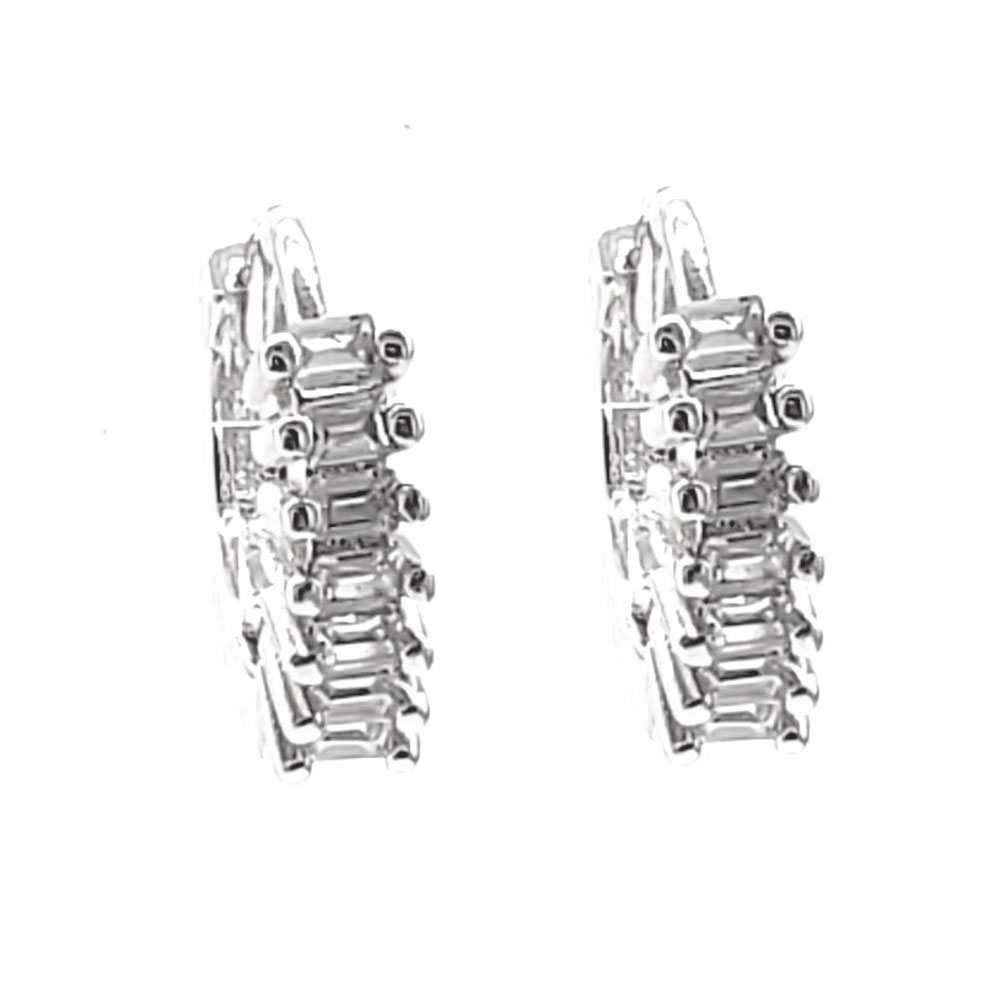 CUBIC ZIRCONIA HUGGIE EARRING