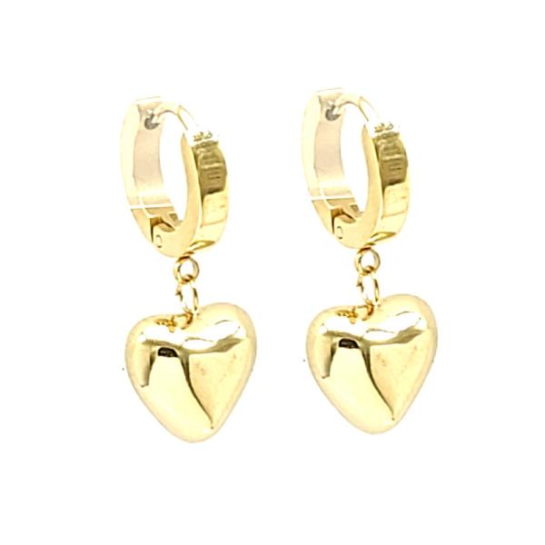 316 STAINLESS STEEL HEART HUGGIE EARRING