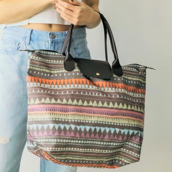 BOHO PRINT FOLDABLE TOTE BAG