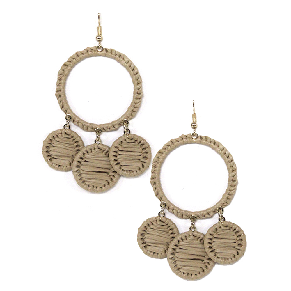 RAFFIA WRAP ROUND DANGLE EARRING