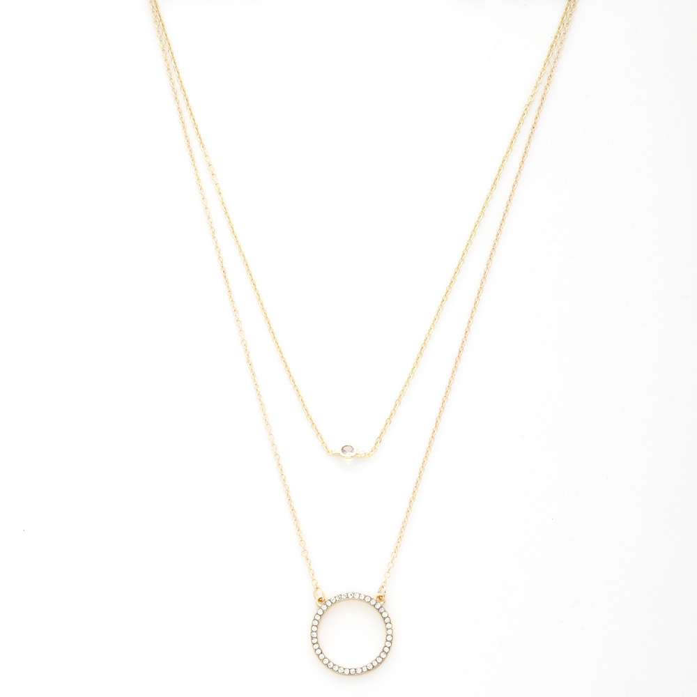 CUT OUT CIRCLE LAYERED NECKLACE