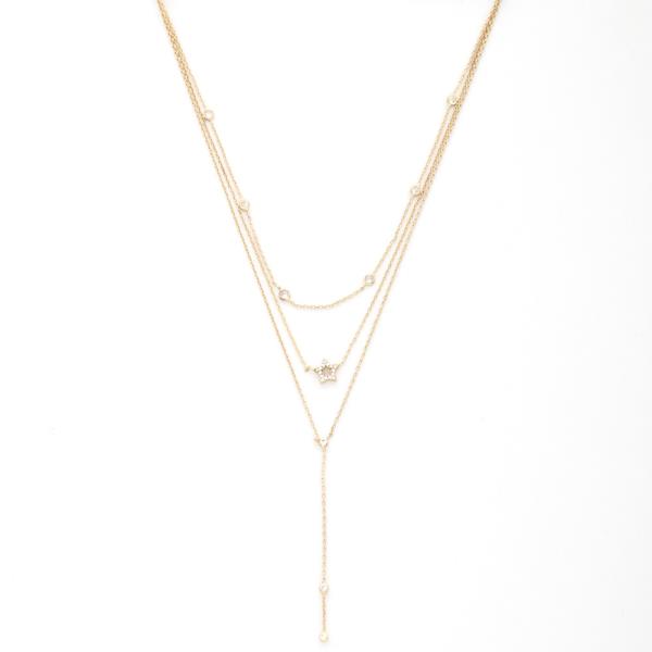 DAINTY STAR CRYSTAL LAYERED NECKLACE