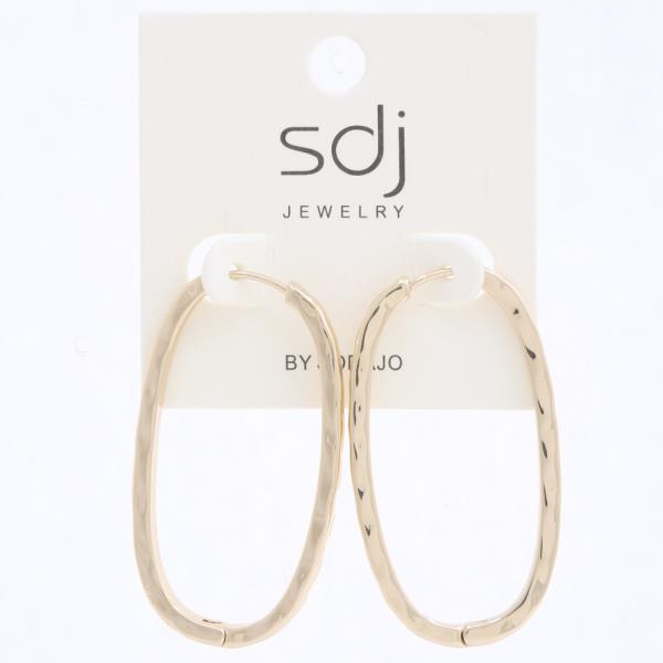 SODAJO HAMMERED METAL OVAL EARRING