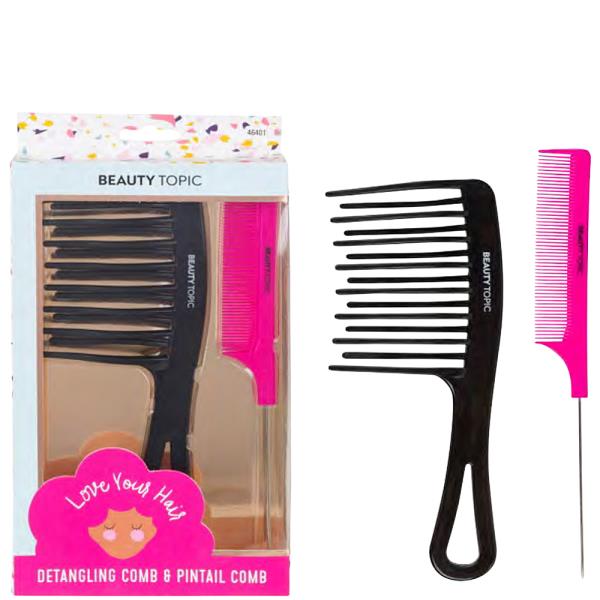 BEAUTY TOPIC DETANGLING COMB AND PINTAIL COMB HAIR SET