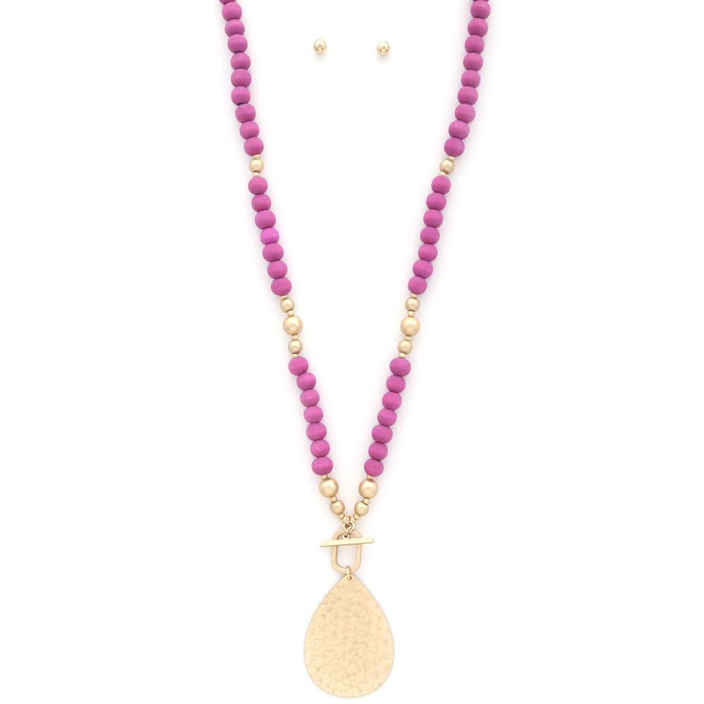TEARDROP PENDANT BEADED NECKLACE