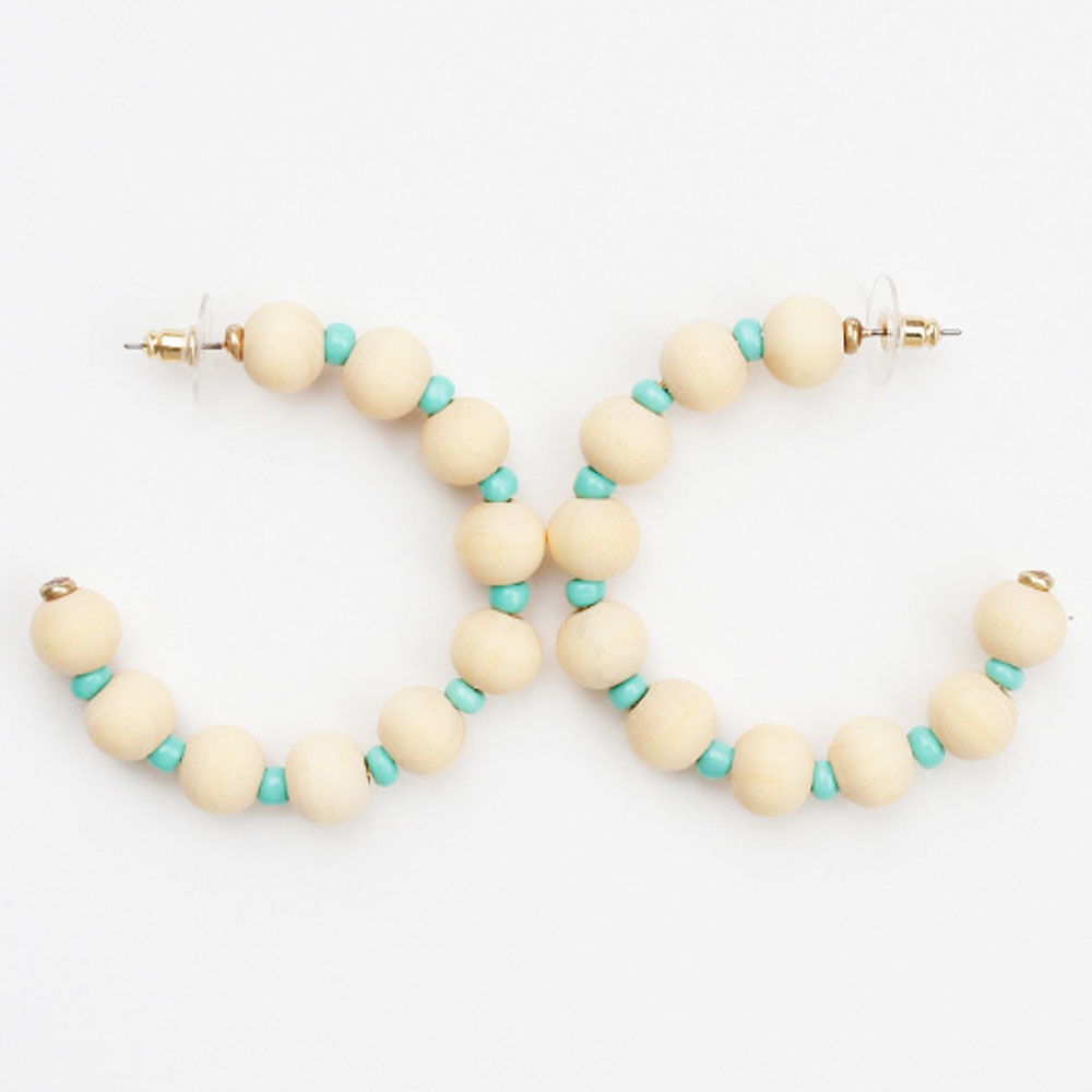 BEAD HOOP EARRING