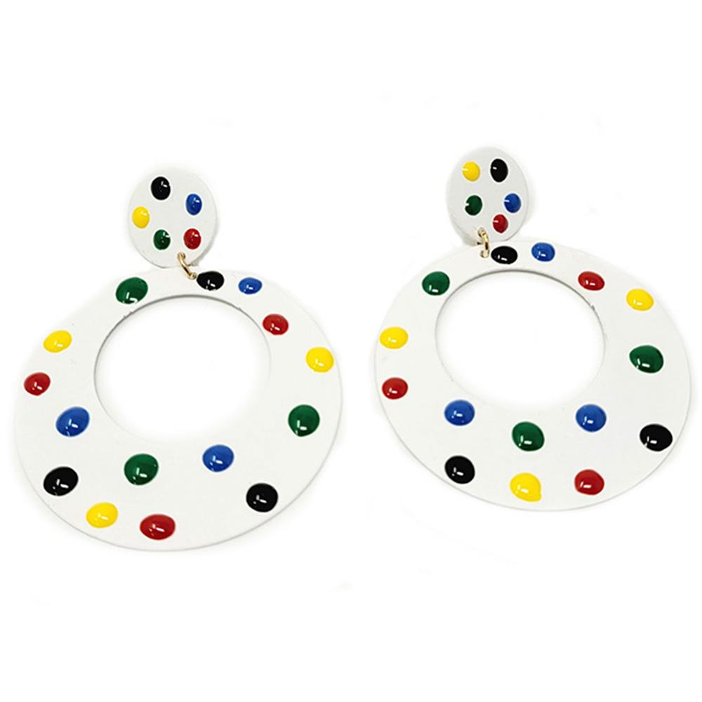 COLORFUL ROUND DANGLE EARRING