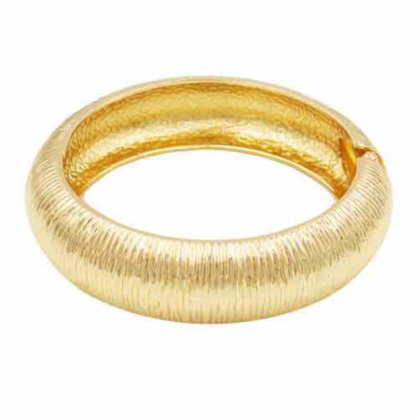 RHODIUM GOLD TONE HINGED BANGLE BRACELETS