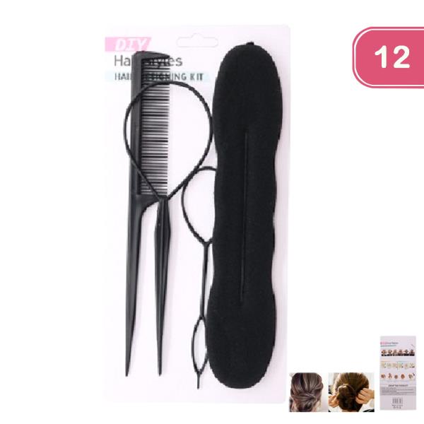 HAIR BUN MAKING KIT  (12UNIT)