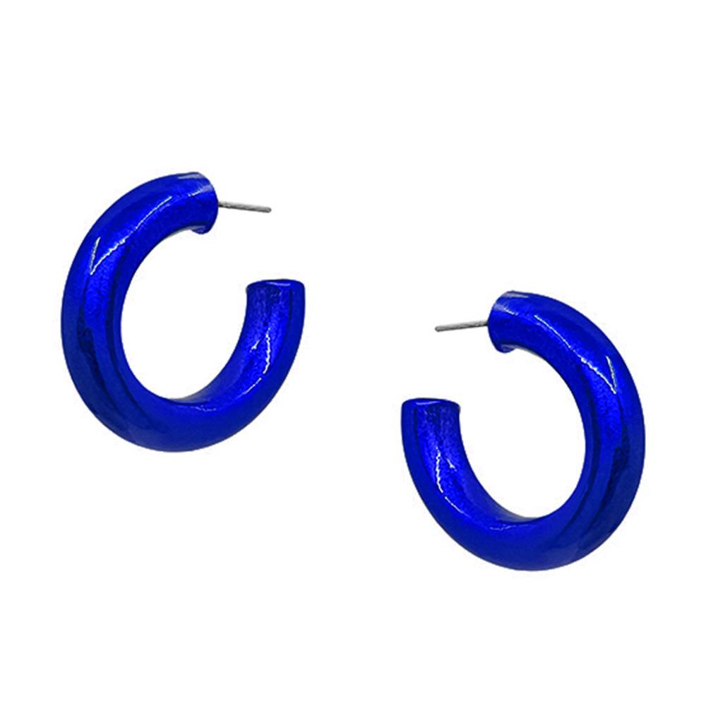 COLOR METAL OPEN HOOP EARRING