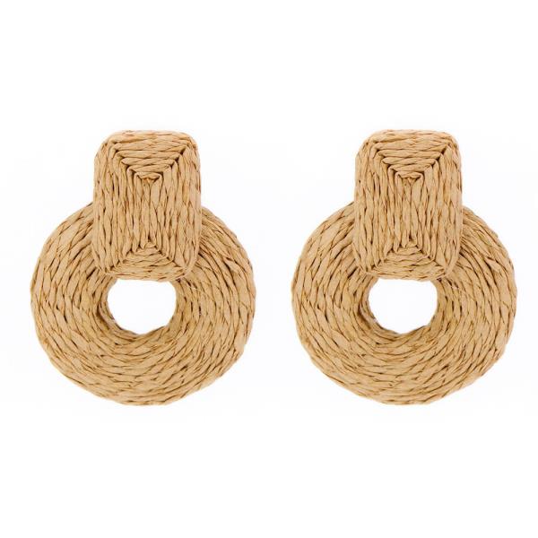 RND COL RAFFIA WRAP EARRING
