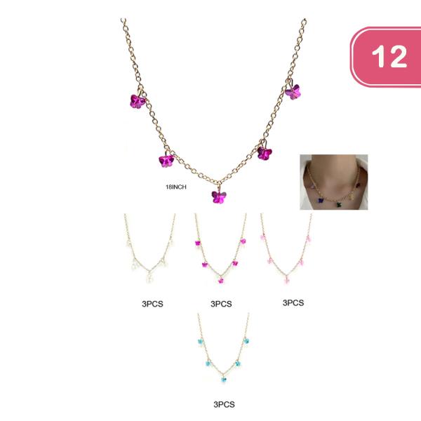 BUTTERFLY STONE NECKLAE (12 UNITS)