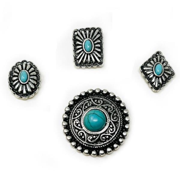 WESTERN STYLE TQ STONE TACK PINS SET