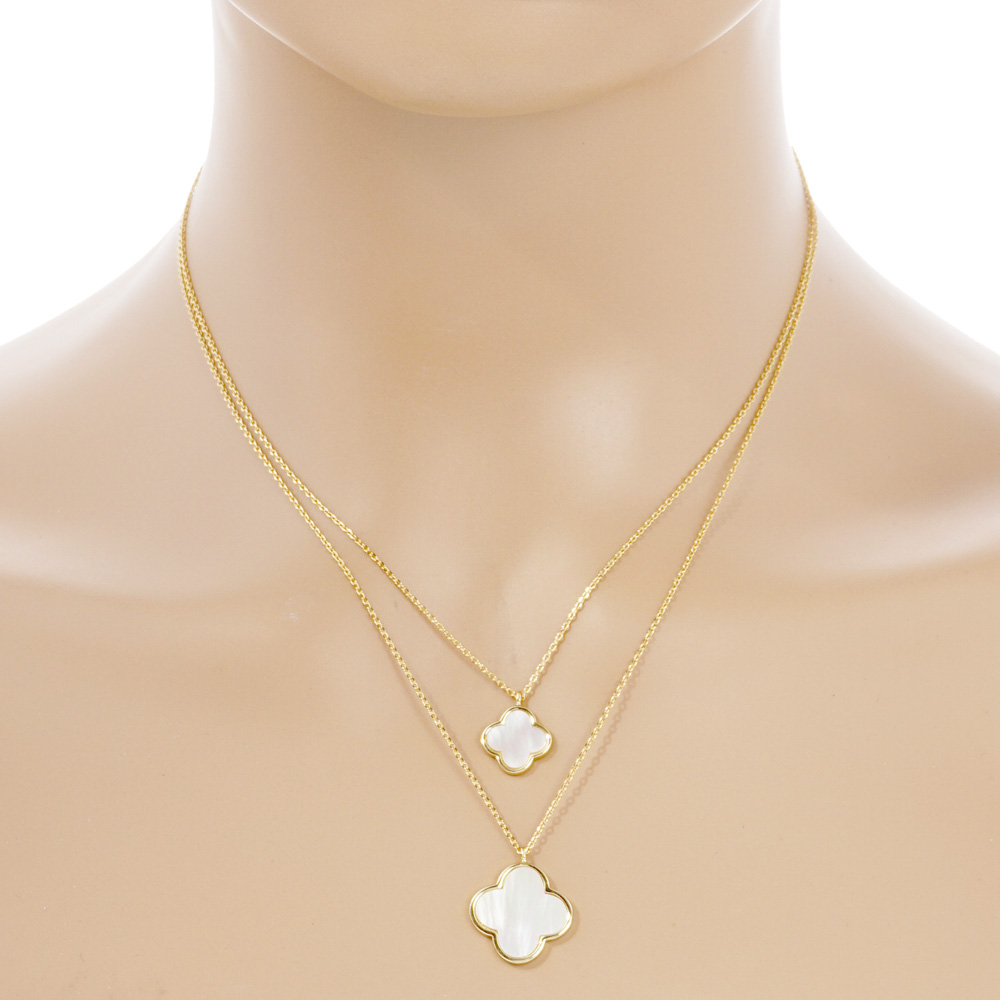 DOUBLE CLOVER LAYERED NECKLACE