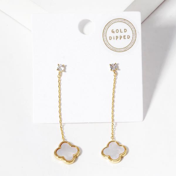 CLOVER CRYSTAL DANGLE EARRING