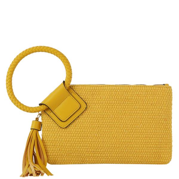 (ONLINE ONLY) FASHION BRAID CIRCLE HANDLE TASSEL ZIPPER BAG