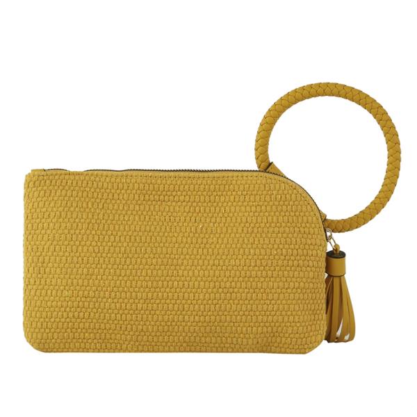 (ONLINE ONLY) FASHION BRAID CIRCLE HANDLE TASSEL ZIPPER BAG