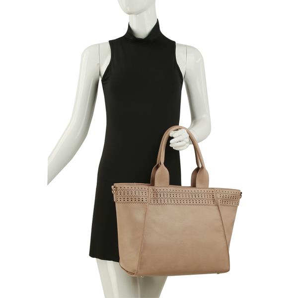 PLAIN SMOOTH CHIC HANDLE TOTE BAG