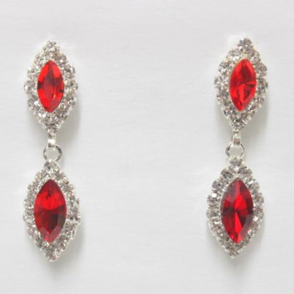 DOUBLE MARQUISE RHINESTONE DANGLE EARRING