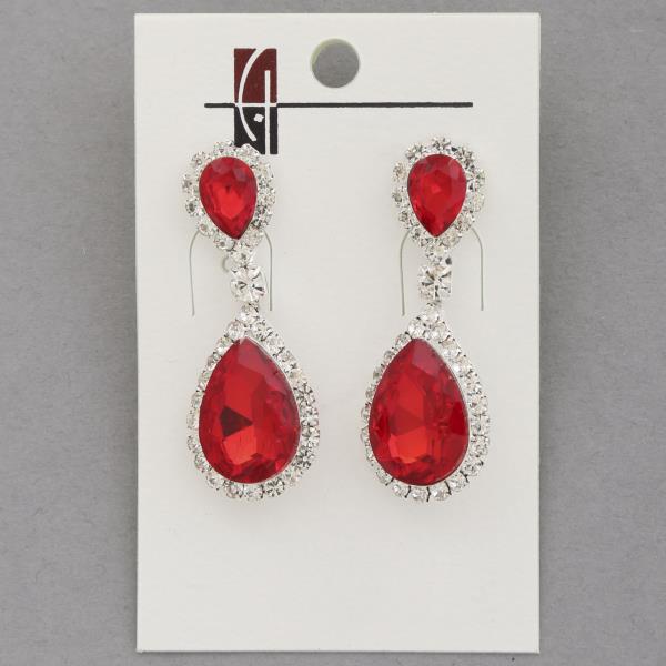 DOUBLE RHINESTONE DANGLE EARRING