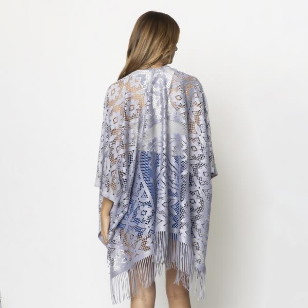 FLORAL LACE KIMONO WITH FRINGE