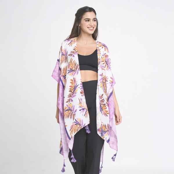 PALM LEAF PRINT KIMONO