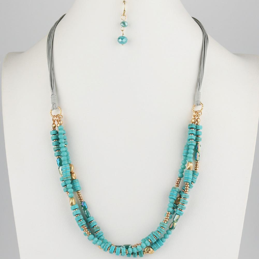 BEADED TWISTED NECKLACE