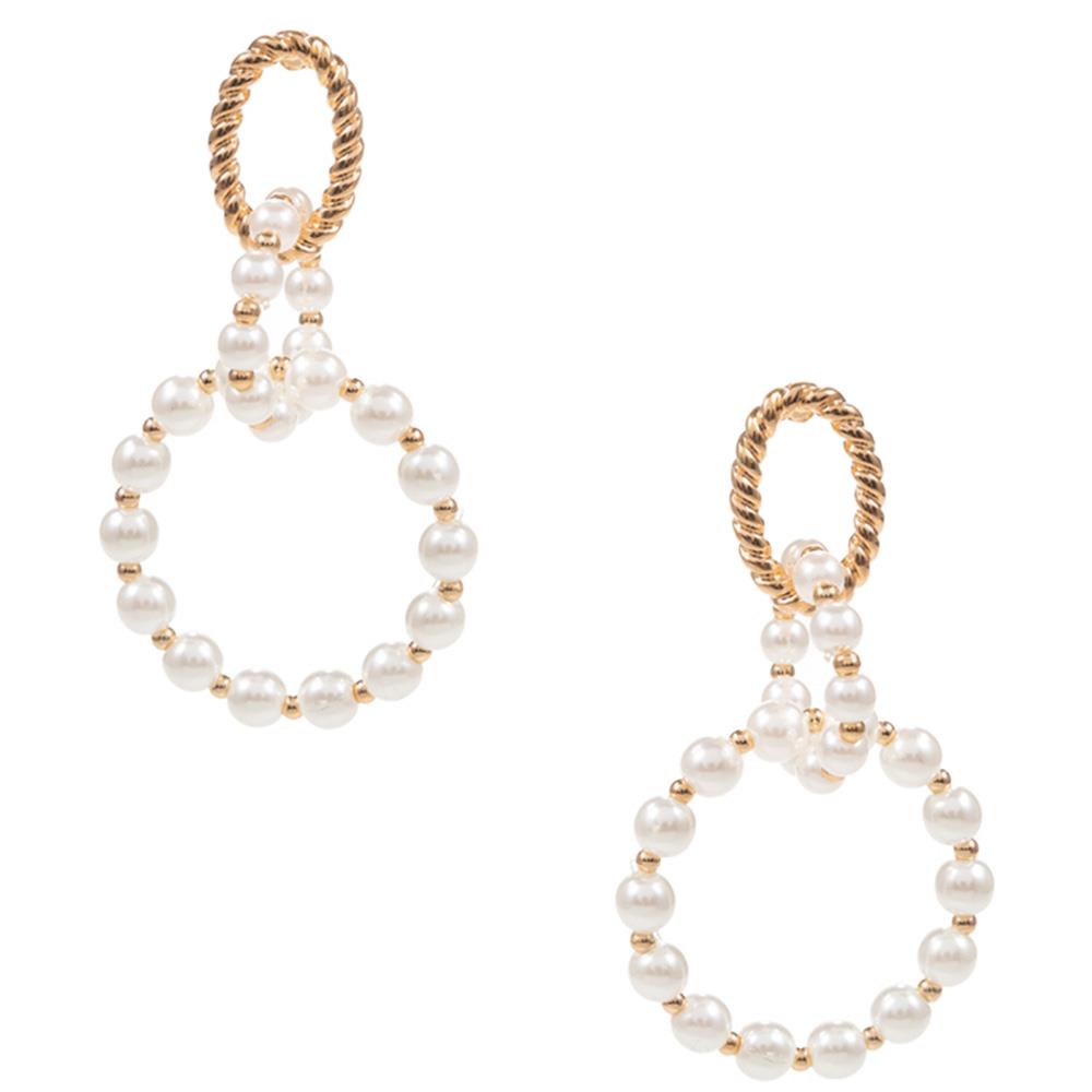 ROUND SHAPED PEARL POST EARRING