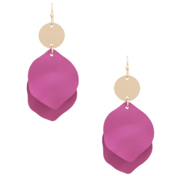 SMOOTH TEXTURE PETAL DANGLE EARRING