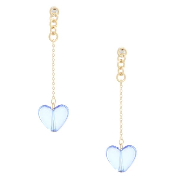 SODAJO TRANSPARENT COLOR HEART DANGLE EARRING