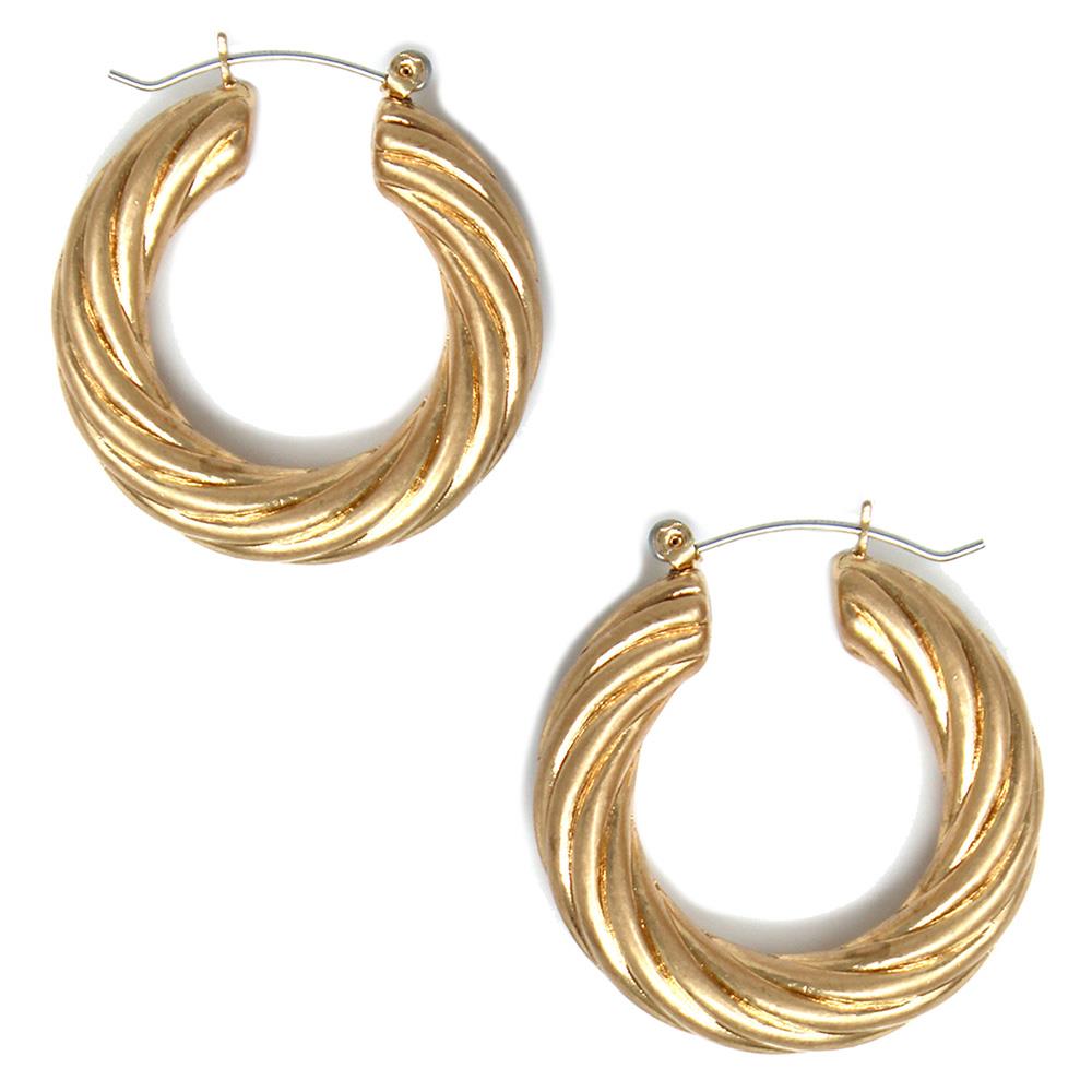 BOLD TWISTED CIRCLE EARRING