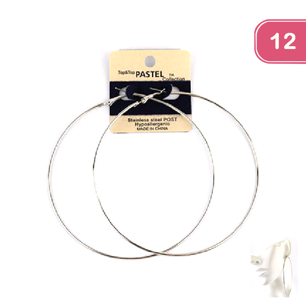 FASHION METAL HOOP EARRING (12 UNITS)