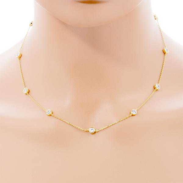 CUBIC ZIRCONIA GOLD DIPPED NECKLACE