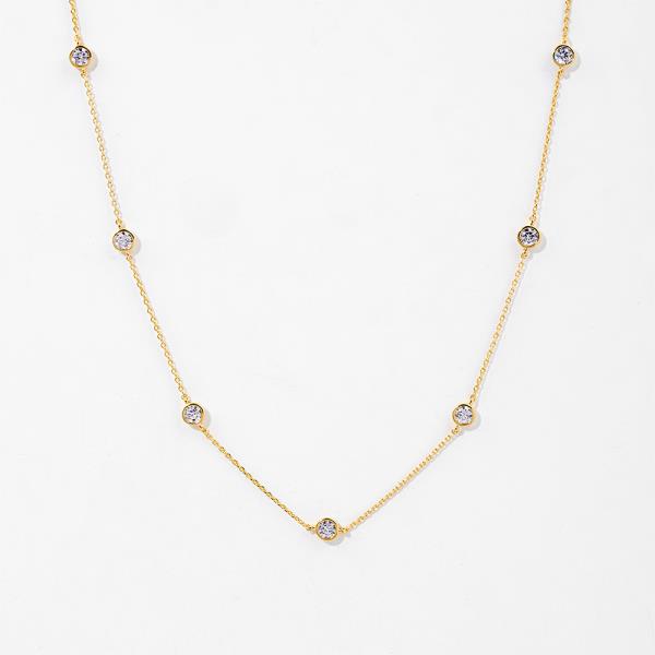 CUBIC ZIRCONIA GOLD DIPPED NECKLACE