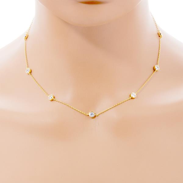 CUBIC ZIRCONIA GOLD DIPPED NECKLACE