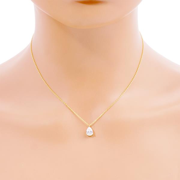 CURBIC ZIRCONIA TEARDROP NECKLACE