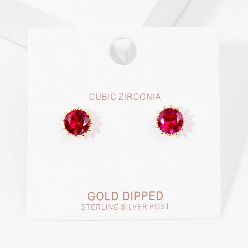 CUBIC ZIRCONIA GOLD DIPPED EARRING