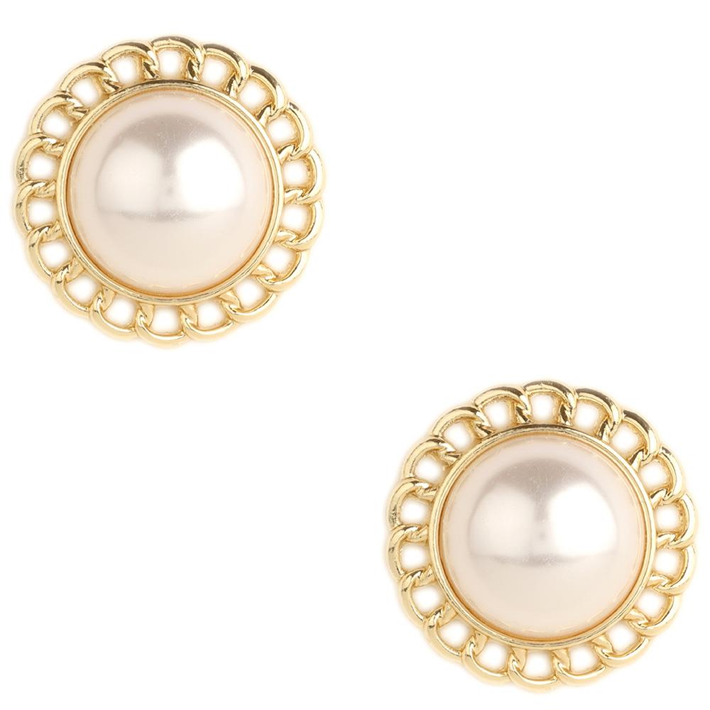 ROUND PEARL POST EARRING